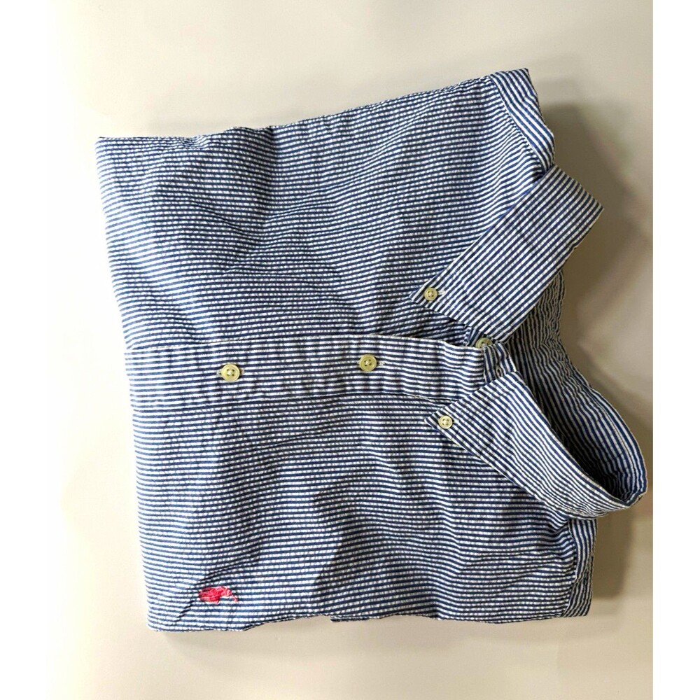 Ralph Lauren Men’s 3XL Big & Tall Blue/White Striped Long Sleeve Button-Down